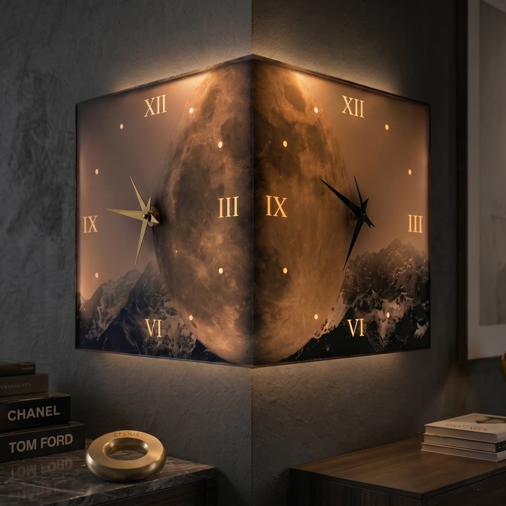 Celius Corner Wall Clock