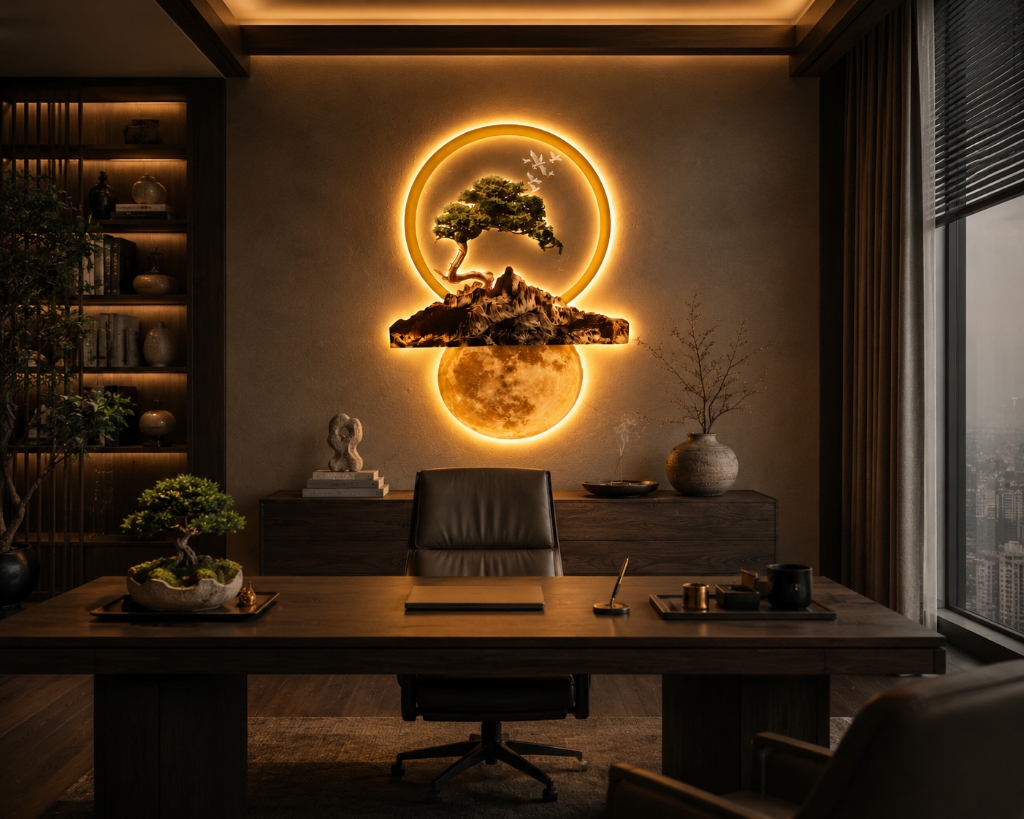 Sculptural Accent Chair in Office